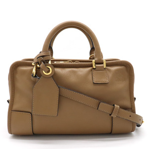 LOEWE Loewe amasona23 дыра грамм ручная сумочка Mini Boston 2WAY сумка на плечо кожа Brown оттенок бежевого 