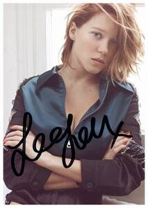 □　レア・セドゥ　La Seydoux　2L判　サイン写真　COA簡易証明書付