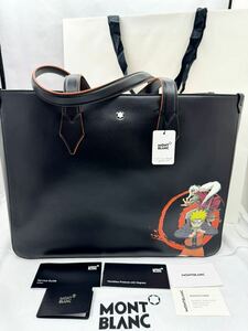 Неиспользуемая цена предмета около 200 000 тота Mont Blanc Back Black Leather Naruto MB129703 Мужская сумка Банг Меню Шал Пенон Пенон