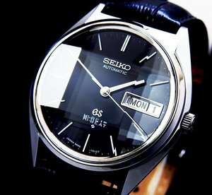 SEIKO グランドセイコー ハイビート 56GS 5646-7010 Steel Black Dial Cut Glass メンズ 自動巻き(極美品、OH済み ) / 35mm