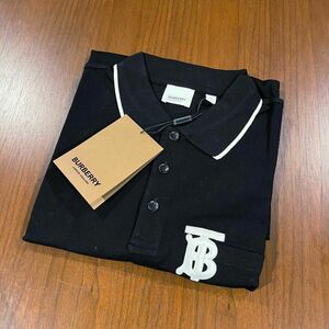 【新品】BURBERRY バーバリー TB モノグラムロゴ ポロシャツ ブラック