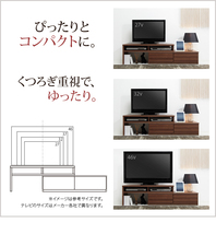 【新品】背面収納テレビ台 〔ステラ〕 スライドタイプ テレビボード リビングボード ローボード ウォールナット _105_画像6