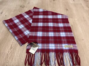 BURBERRY　バーバリー　マフラー　カシミア100％　DAMSON PINK（赤系）　タグ付き未使用品　送料無料!!