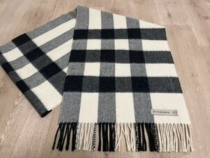 BURBERRY　バーバリー　カシミア100％　大判マフラー　アイボリー　ホワイト系　送料無料!!!