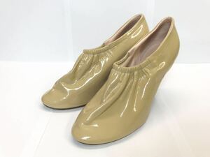 (D) CELINE セリーヌ フィービー期 エナメル バレリーナ パンプス 35.5 ベージュ