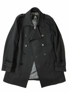 (D) BURBERRY BLACK LABEL バーバリーブラックレーベル Pコート ピーコート L ブラック