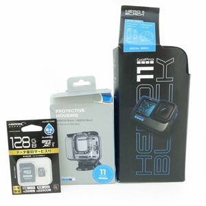 105s GoPro ゴープロ HERO11 BLACK Special Bundle CHDRB-111-FW【バッテリー2個 / ハウジングケース / 未開封microSD付き】※中古