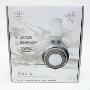 100 RAZER レイザー KRAKEN ゲーミングヘッドセット RZ04-02830400-R3M1 ホワイト ※中古