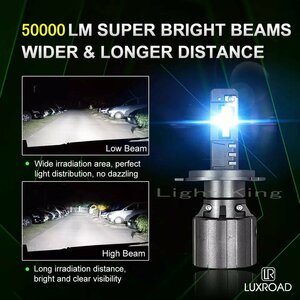 世界最強クラスハイスペック LED ヘッドライト 2個 H4 50000LM 130W 車検 1年保証 スズキ エブリィ ワゴン DA17W DA17V DA64W