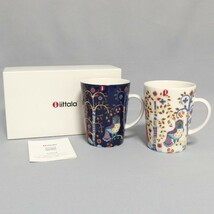 未使用★iittala ARABIA TAIKA MUG 0.4L ペア マグカップ ブルー ホワイト ふくろう 動物 魔法 イッタラ★_画像1