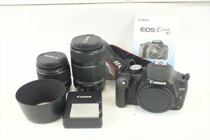 ☆ Canon キャノン EOS kiss X3 デジタル一眼レフ 18-55 mm1:3.5-5.6 IS 55-250mm 1:4-5.6 中古 現状品 240102K6255