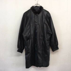 ヤM521　コート　フリーサイズ　黒　牛革　レザー　ジャケット