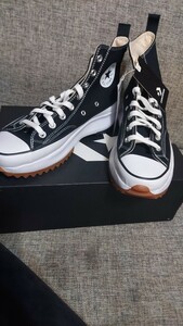 【1円～】韓国限定品 CONVERSE コンバース RUN STAR HIKE HI ランスター ハイク ハイ ハイカット スニーカー ブラック 約27cm 新品 未使用