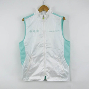 tigola лучший Zip выше спортивная одежда внешний женский L размер белый × зеленый TIGORA