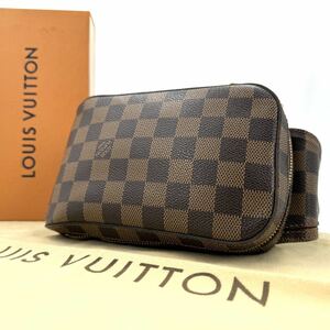 1円【鑑定済正規品/美品】LOUIS VUITTON ルイヴィトン ダミエ ジェロニモス ボディ ショルダーバッグ メンズ レザー 斜め掛け シリアルあり