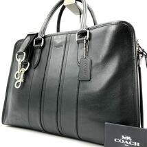 1円《 定価10万円・極美品 》COACH コーチ ボンド ビジネスバッグ 2way ブリーフケース レザー ブラック メンズ ショルダー 自立 A4 PC◎_画像1