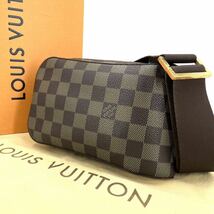 1円《 真贋済・最新型 》LOUIS VUITTON ルイヴィトン ジェロニモス ダミエ エベヌ N51994 ボディバッグ クロスボディ メンズ 斜め掛け 茶_画像1