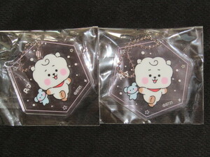 送料無料　2個セット　開封品　BT21 アクリルキーホルダー　RJ/ジン　ファミリーマート限定 Part3　BTS