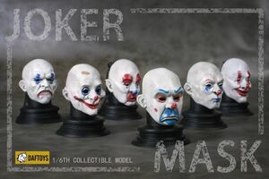 新品未開封 Daftoys F025 joker masks with base 1/6アクセサリー セット(検 ホットトイズ harley quinn バットマン BATMAN ジョーカー)