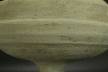 【銀閣】中国美術 戦国時代 灰陶 蓋高碗 高21cm 旧家蔵出(RC808)_画像6