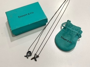 (日)2本セット TIFFANY&Co. ティファニー ネックレス ペンダント キスクロス パロマピカソ ラビングハート 黒ずみ シルバー925 SV925 箱付