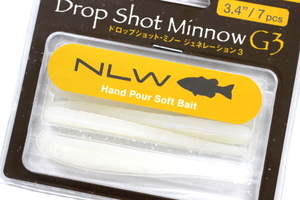 ★NISHINE LURE WORKS ニシネルアーワークス Drop Shot Minnow G3 ドロップショット・ミノー ジェネレーション3 3.4”#White Blue Pearl★