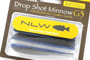 ★NISHINE LURE WORKS ニシネルアーワークス Drop Shot Minnow G3 ドロップショット・ミノー ジェネレーション3 3.4”#Smoke Blue Pearl★