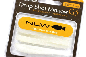 ★NISHINE LURE WORKS ニシネルアーワークス Drop Shot Minnow G3 ドロップショット・ミノー ジェネレーション3 2.5”#White Blue Pearl★