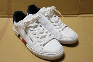 美品　TOMMY HILFIGER トミーヒルフィガー 白 レザー スニーカー 26cm