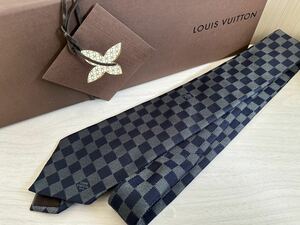 LOUIS VUITTON ルイヴィトン ダミエ柄 ネイビー ネクタイ ブランドネクタイ ヴィトン