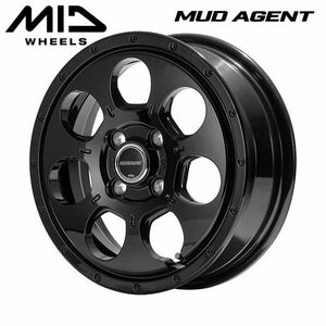 送料無料 軽トラック 軽バン MUD AGENT ブラック ブリヂストン 145/80R12LT 80/78N 荷重対応 ハイゼット キャリー N-VAN クリッパー