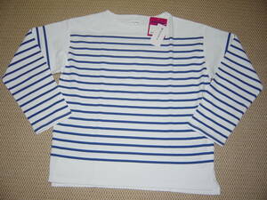  new goods unused *TK Takeo Kikuchi Random border pattern long sleeve shirt (L)bl