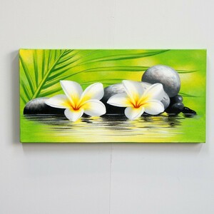 Art hand Auction Paintings, Balinese paintings, Art Flower 42o, Flowers, Plumeria, Frangipani, Panel art, Modern art, Art frame, Wall hanging, Wall decoration, Artwork, Painting, acrylic, Gash