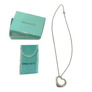 【中古品】 TIFFANY&Co. ティファニー ネックレス オープンハート シルバー SV925 レディースアクセサリー 箱あり hiL1377RO