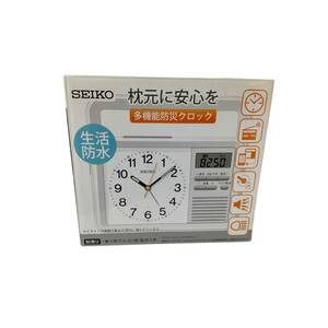 【未使用品】 SEIKO 多機能防災クロック KR885N 目覚まし時計 非常用ブザー AM/AFラジオ LEDライト 防水 N58041RE