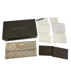 【中古品】GUCCI グッチ 長財布 146199・0959 ホワイト GGロゴ レディース財布 箱あり hiL2380RO