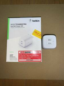 Belkin 65W PD 充電器 USB-C 2ポート PPS規格対応 GaN採用 小型 ACアダプター タイプC 急速充電 軽量 