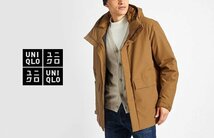 UNIQLO ユニクロ ハイブリッド ダウンパーカーL/フード付き ダウンジャケット/ダウンブルゾン/ブラウン/メンズ/311-421716_画像2