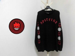 SPITFIRE スピットファイア/袖プリント ロングTシャツL/黒 ブラック/ロンT/長袖Tシャツ/メンズ/スケートボード