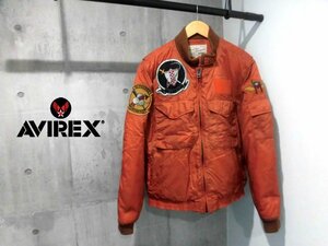 AVIREX アヴィレックス WEP JACKET ワッペン付き G-8 カスタムフライトジャケットXL/ミリタリーブルゾン/オレンジ/メンズ/6122084/程度良好