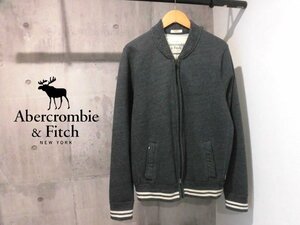 ABERCROMBIE&FITCHアバクロンビー＆フィッチ A&F ダメージ加工 裏起毛 スウェット ジップジャケットL/グレー/メンズ