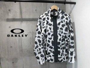 OAKLEY オークリー SKULL MOTTELELIGHT BLOUSON 総柄 ナイロンジャケットL/防風 ブルゾン/白 黒/メンズ/GOLF ゴルフ/461746JP/程度良好