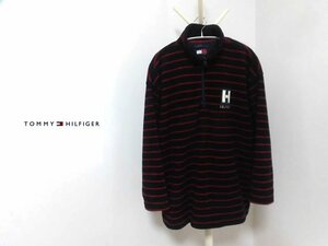 TOMMY HILFIGER トミーヒルフィガー/ボーダー ハーフジップ フリースジャケット L/メンズ/ネイビー