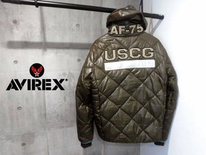 AVIREX アヴィレックス アビレックス/AF-75 USCGワッペン フード付き 中綿入り ジャケットXL/ワッペン付き キルティングジャケット/6192050