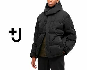 美品/UNIQLO ユニクロ +J プラスジェイ 445767 ダウンオーバーサイズパーカ L/ダウンジャケット/メンズ/ブラック 黒