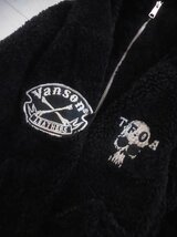 美品 VANSON バンソン x T.F.O.A 武装戦線 コラボ スカル刺繍 ボア ジップパーカーL/ZIPフーディ/黒 ブラック/バイカー/クローズ ワースト_画像6