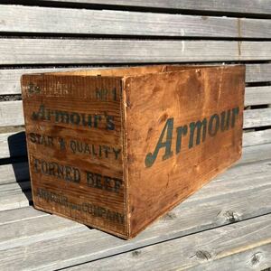 アンティーク アメリカ 木箱 ウッドボックス コーンビーフ ヴィンテージ インテリア雑貨 什器 50-60年代