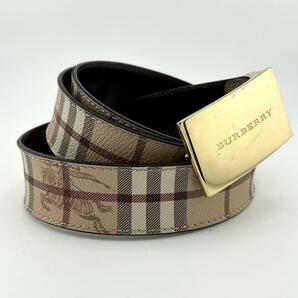 BURBERRY バーバリー　ベルト　ノバチェック　シャドーホース　ゴールドバックル　レザー　革　イタリア製　100