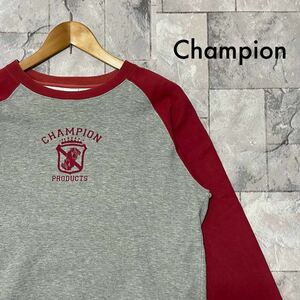 Champion チャンピオン スウェット トレーナー フェルトプリント チャンピオンプロダクツ ラグラン 00s y2k ゴールドウィン 玉FL3341