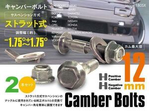 【ネコポス限定送料無料】テリオスキッド J111G フロント用 キャンバー調整ボルト M12 (12mm) 調整幅 ±1.75° 2本セット